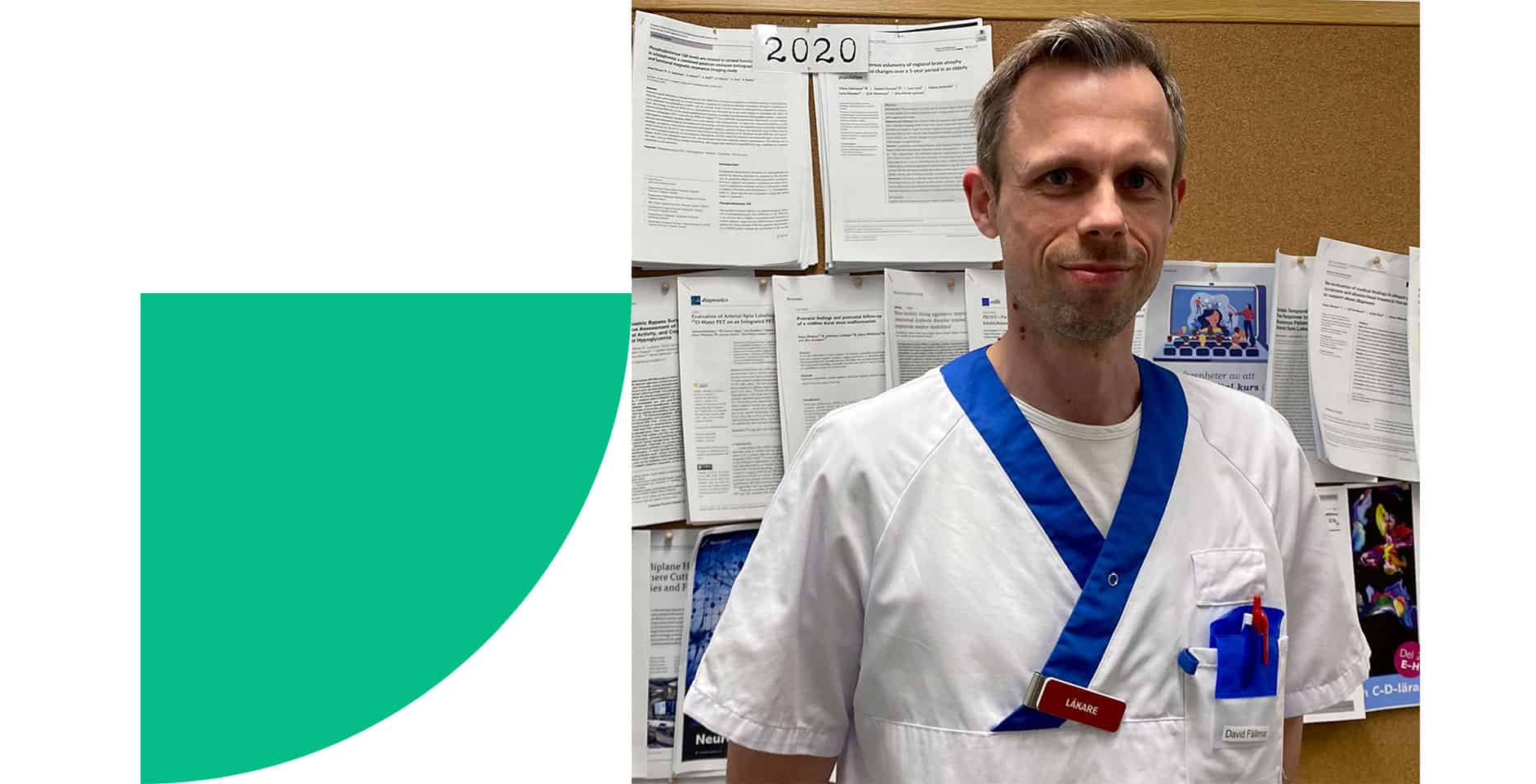 Porträtt av David Fällmar, Hjärnfondens stipendiat.