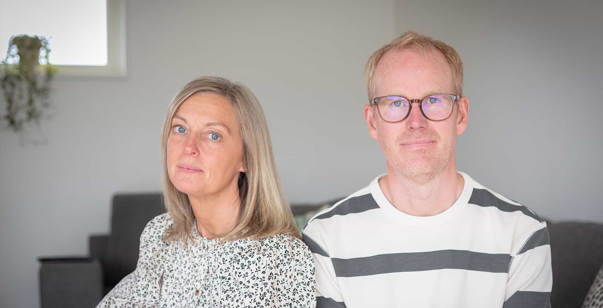 Porträtt av Andreas Persson och hans hustru.